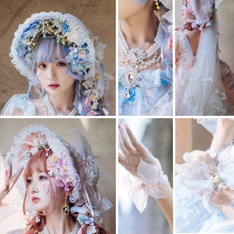 (BFM)Cat Fair~Sakura Girl~Wedding Lolita Hair Accessories Bridal Hat Veil   