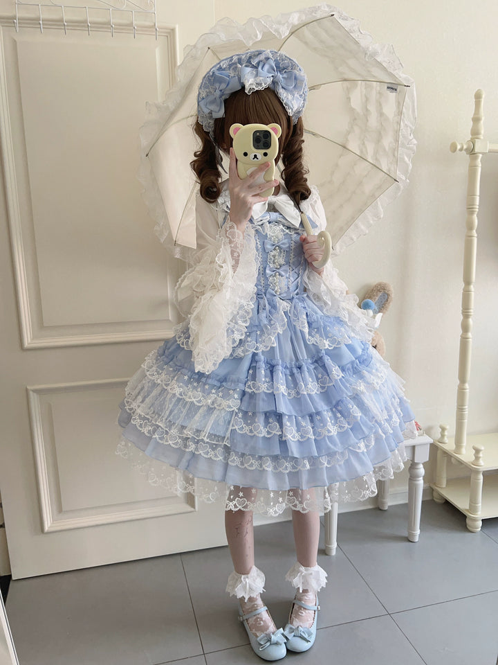 Sugar Girl~Love Overture~Sweet Lolita JSK Suit Tiered Ruffles Dress