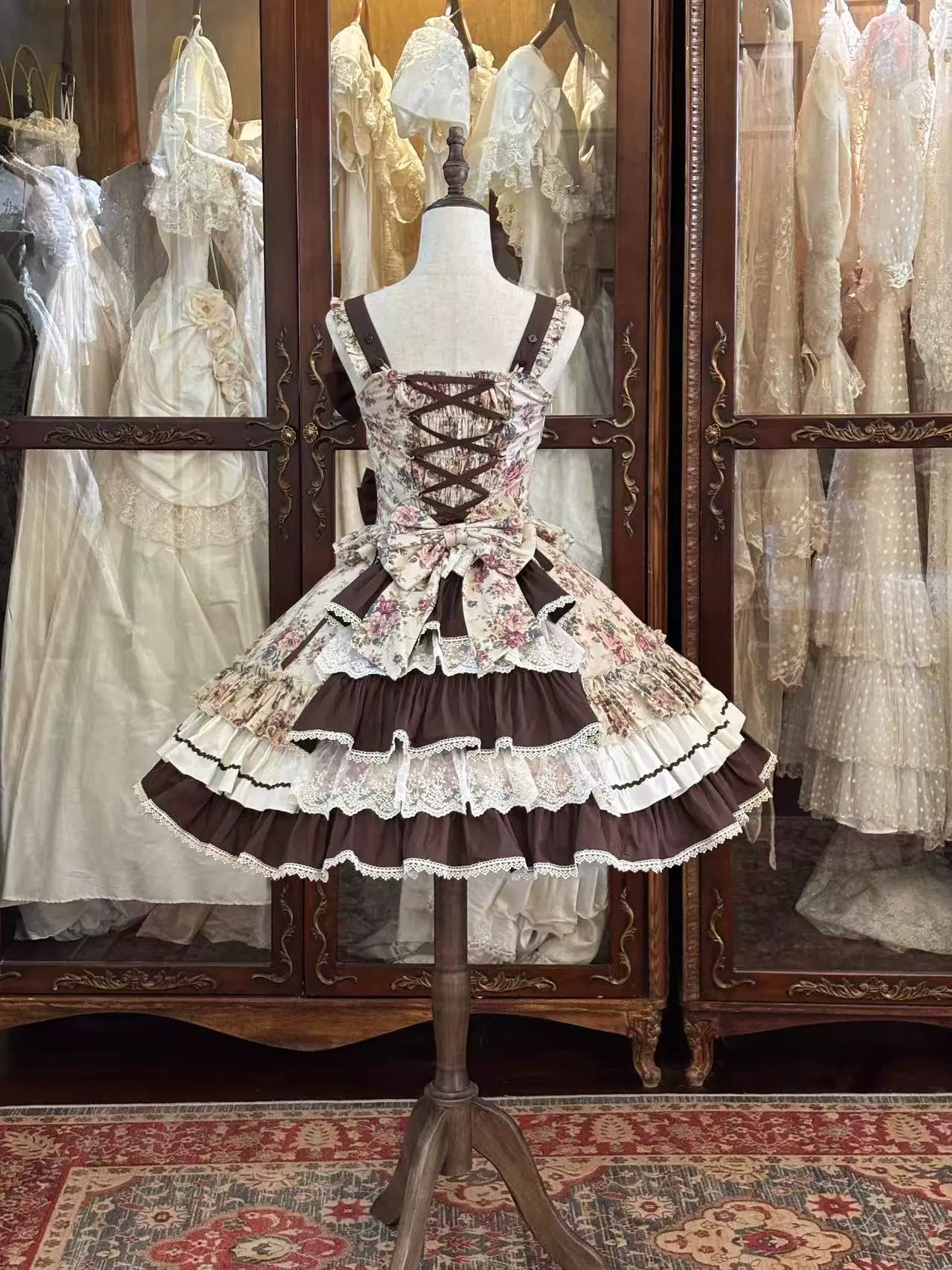 Alice in the Mirror - Albion Reverie - Floral Printed Old School Lolita JSK, Bust-Supporting Dress 44299:802482