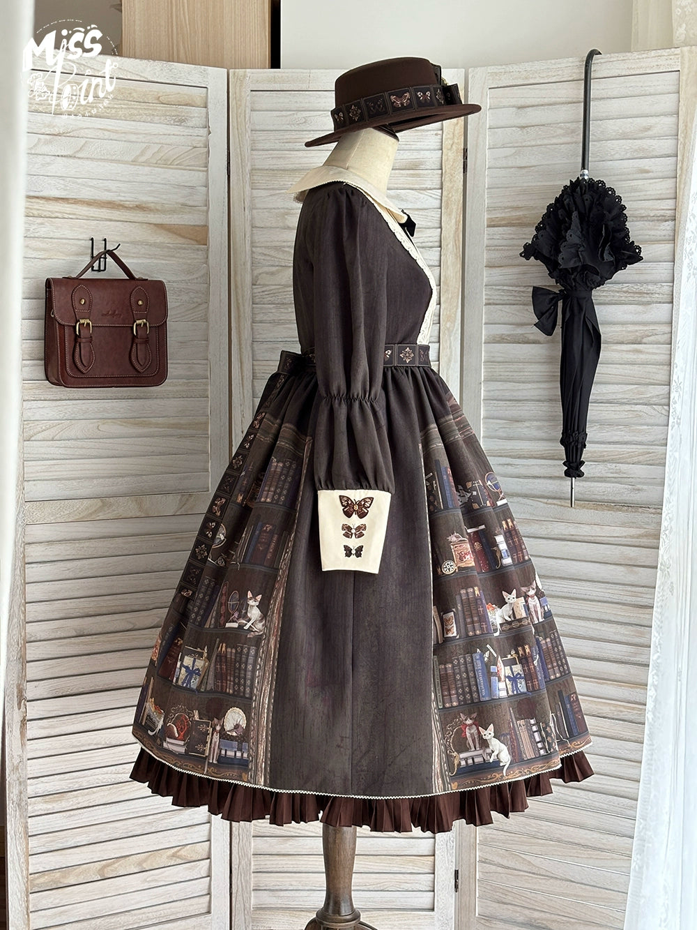 Miss Point - German Bookshelf - Classic Lolita OP Dress & Detachble Cape 44023:792362