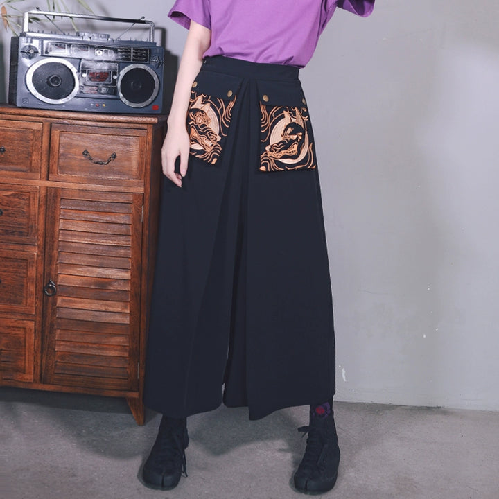 Quirky House~Wang Liang~Vintage Lolita Embroidered Pants Wide Leg Trousers   