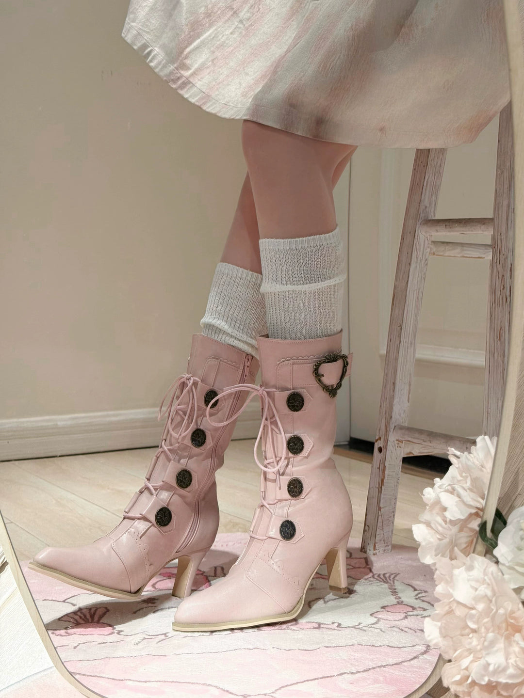 Pure Tea For Dream~Oakmoss~Classic Lolita Boots Pointed Toe Lolita Shoes