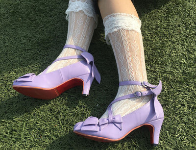 Sosic~Wind Tide Rumors~Cross-Strap Sweet Lolita Handmade Shoes   