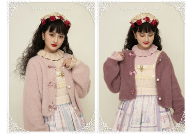 Dark Star Island~Little Fluffy~Winter Vintage Lolita Cardigan Warm Thick Sweater   