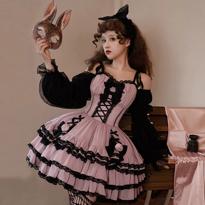 Your Princess~Sweet Lolita OP Dress Palace Girls Princess Sleeve Dress S OP dress+petticoat 