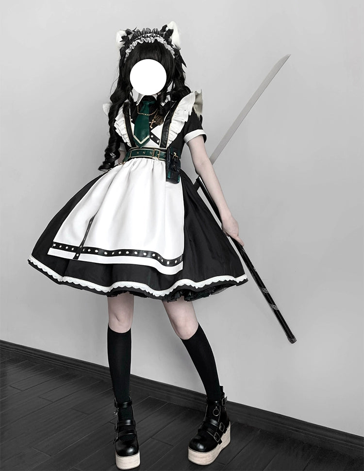 Forest Fluorescent Carps~Girl's Weapon~Military-Inspired Maid Lolita OP Suit