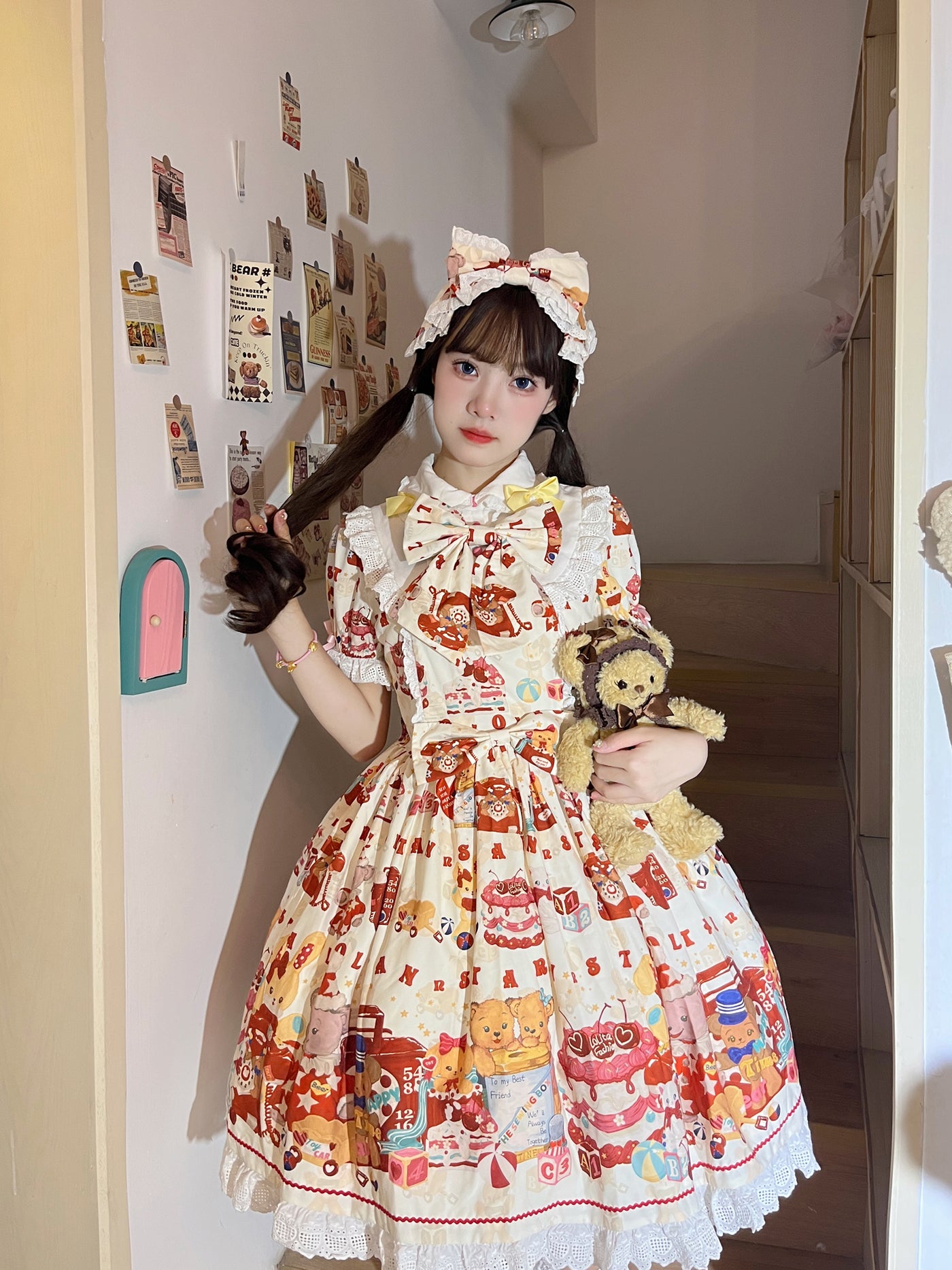 Nn Star~Sweetberry Baby~Kawaii Lolita Bear Print OP   