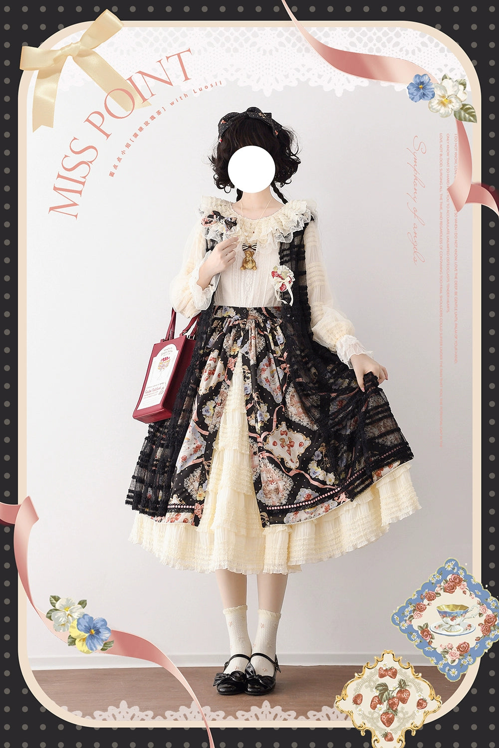 Miss Point~Cat Rose Tea~Elegant Lolita Underskirt Multi-layers Ruffle SK 42136:727405