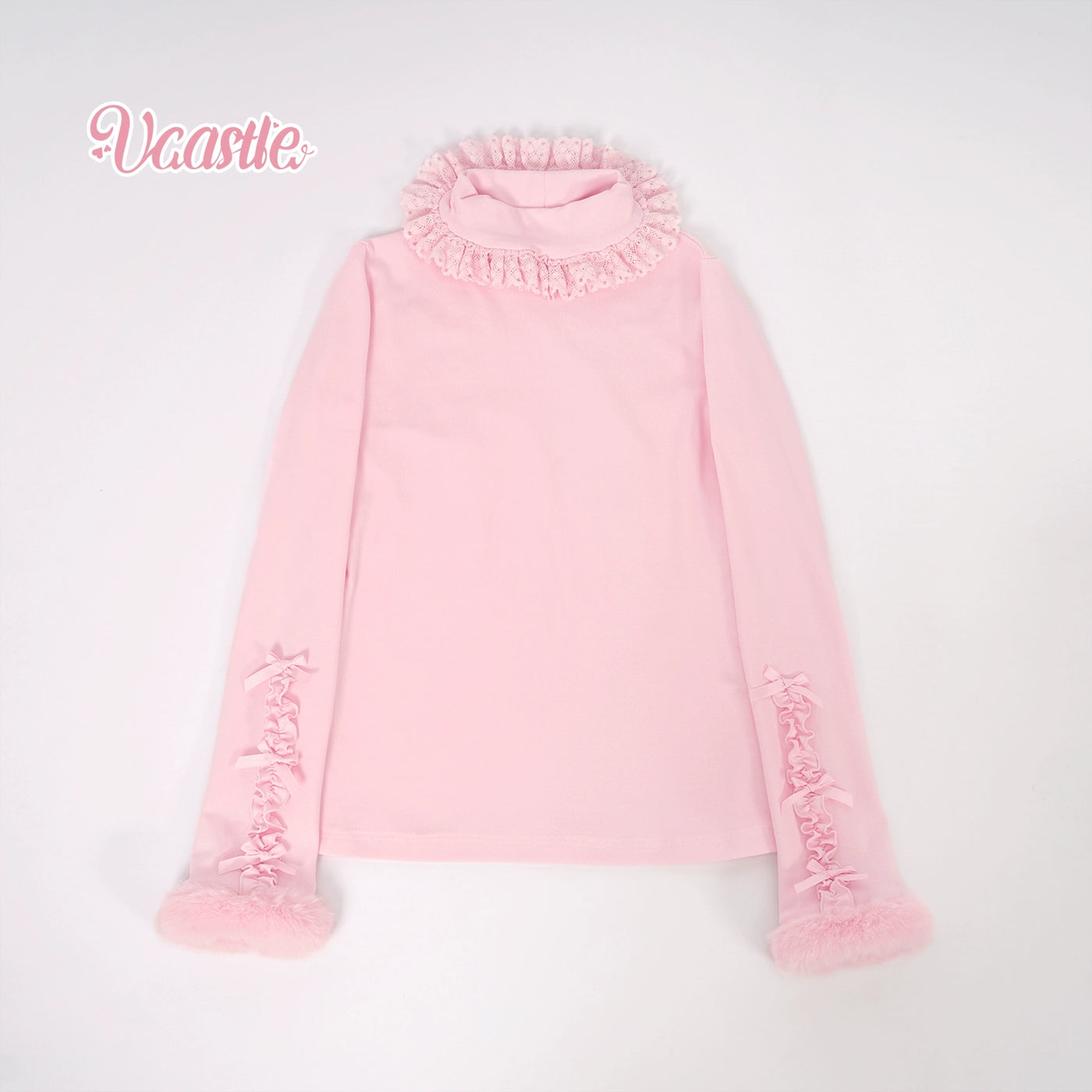 (Buy for me) Vcastle~Sweet Lolita High-neck Long Sleeve Sweater S pink 