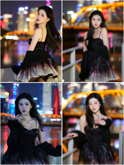 (BFM)POSHEPOSE~Black Swan~High-End Elegant Lolita Princess Dress   
