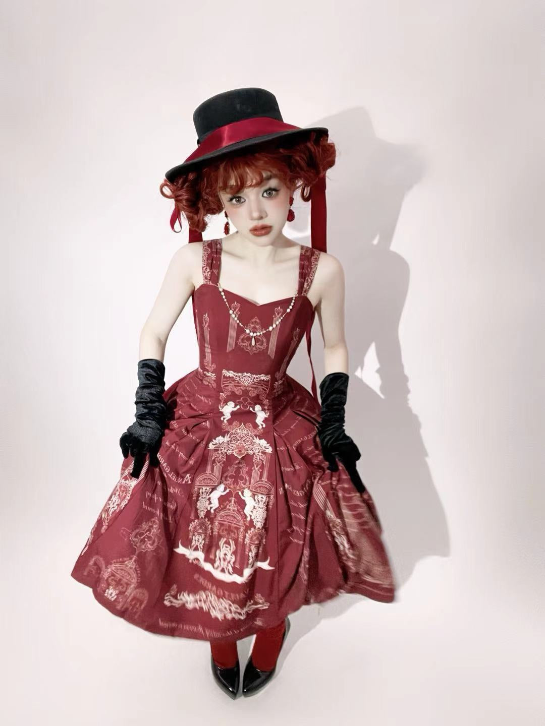 Vault Design~Angel Garden~Elegant Lolita JSK Six-panel Lolita Red Dress