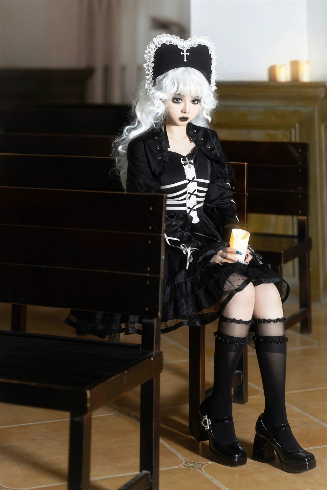 (BFM)Your Princess~Prisoner Fantasy~Gothic Lolita OP Dress Detachable Long Sleeves   