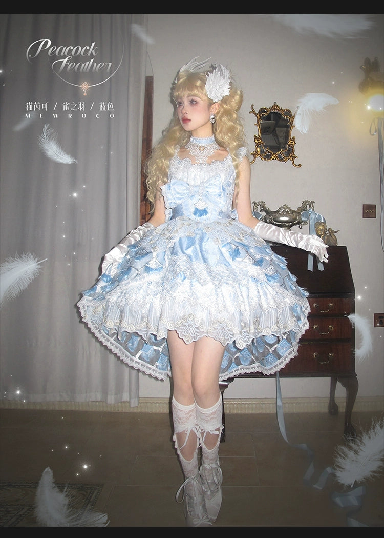 Mewroco~Peacock Feather~Sweet Wedding Lolita JSK Dress Set   