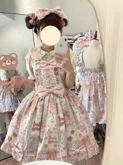Akiyama Future Studio~Kawaii Little Bear Lolita Salopette Daily Lolita JSK   
