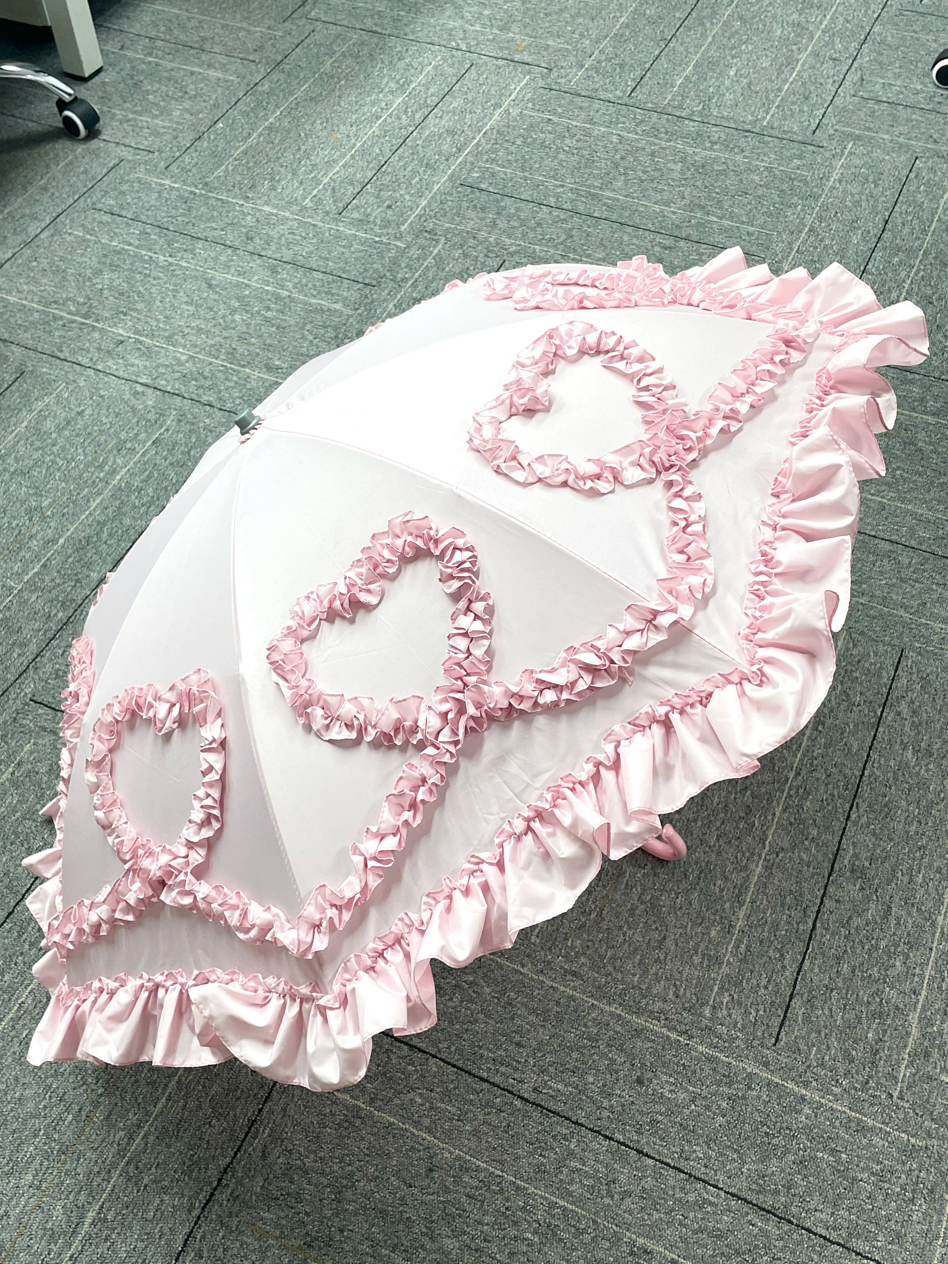 Foldable Lolita Parasol, Layered Ruffle & Window Print Style 45734:860774