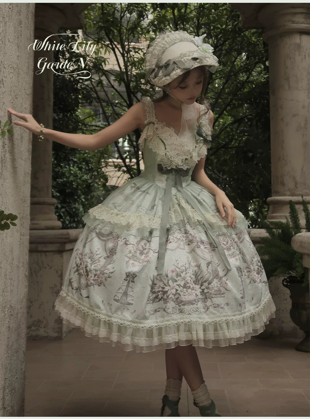 Lily Maiden - Classic Lolita JSK Dress, Lily Embroidery