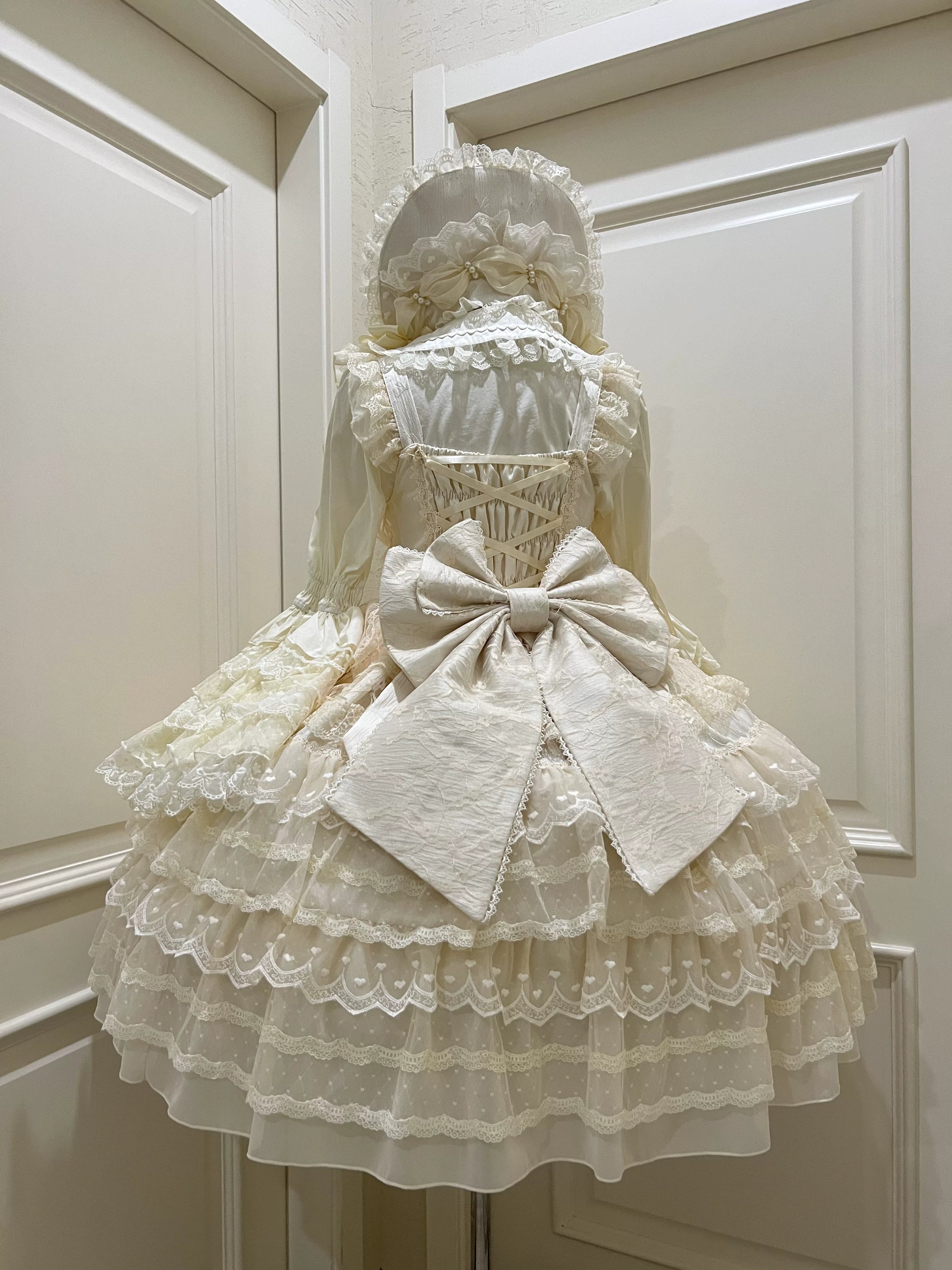 Sugar Girl - Dream Prelude - Princess Lolita JSK Dress Suit Apricot JSK+Back Bow S