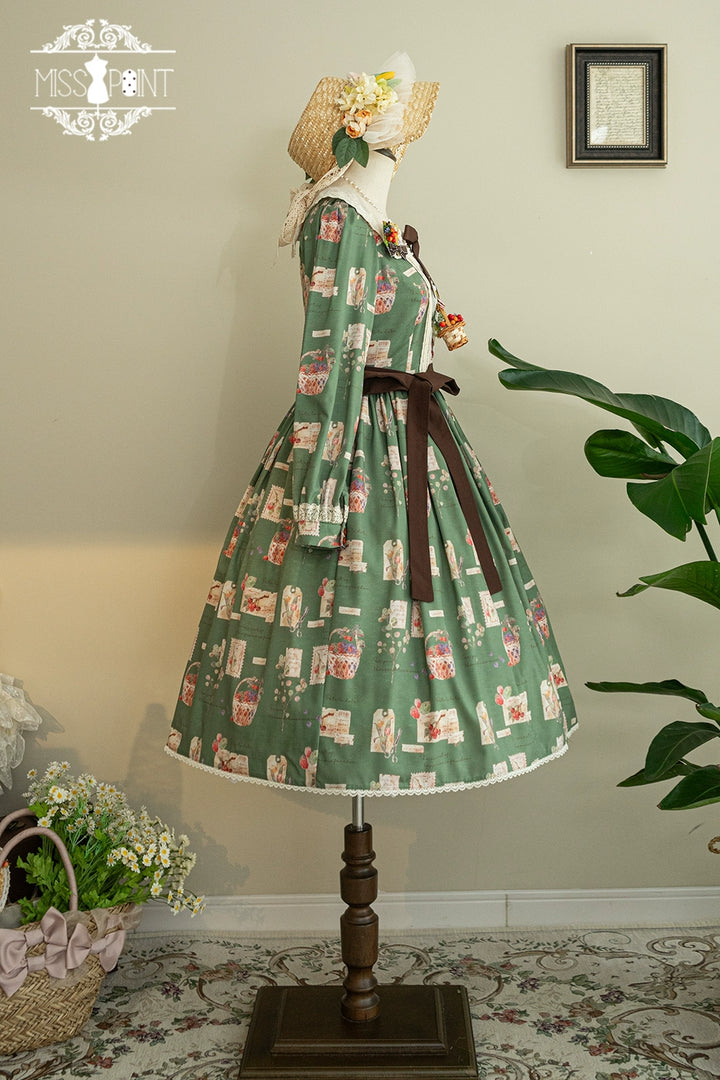 (Buyforme)Miss Point~Forest Lolita Lantern Sleeve OP Casual Dress