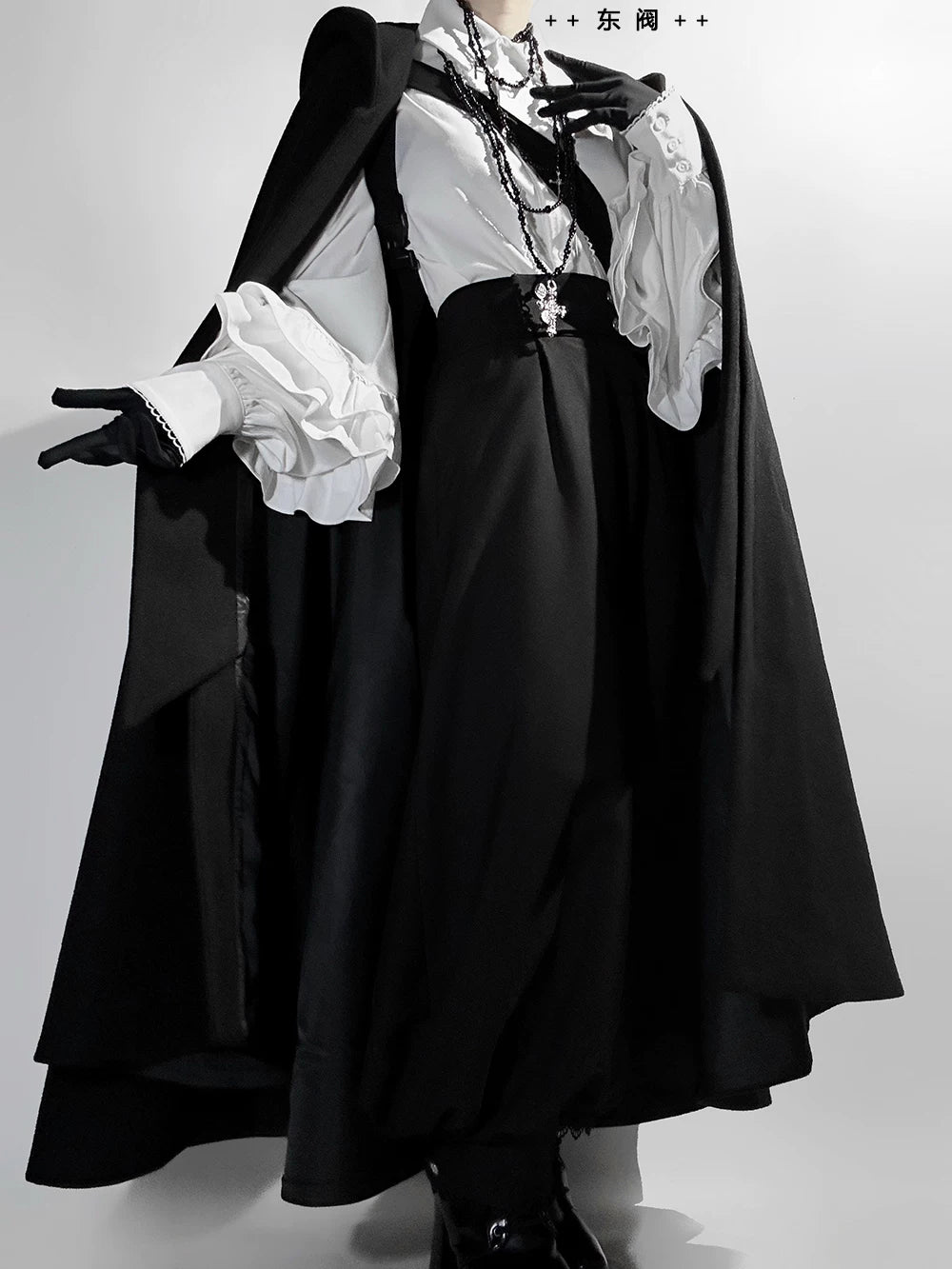 Codename 003 - Ouji Lolita Shirt and Pants Set, Hooded Cape
