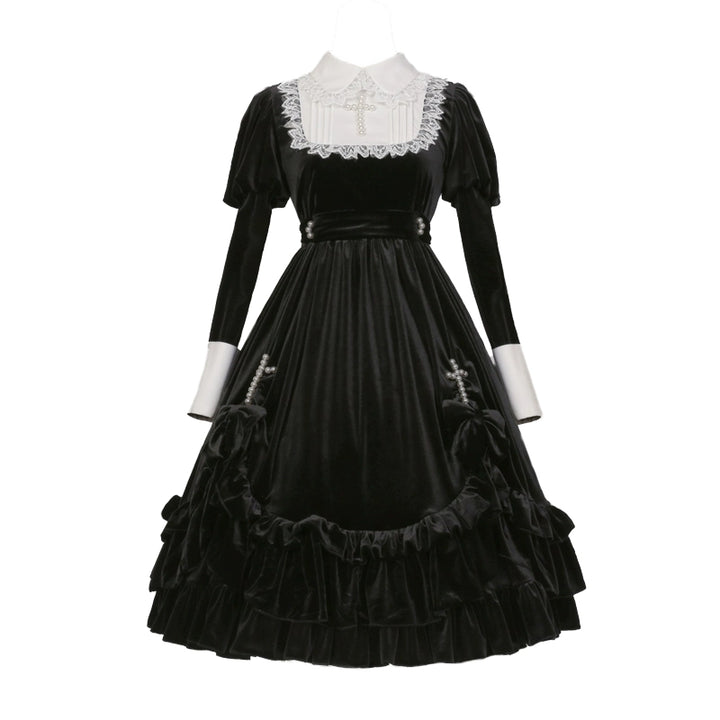 Sweet Date~Halloween Gothic Lolita OP Dress Princess Winter Dress   