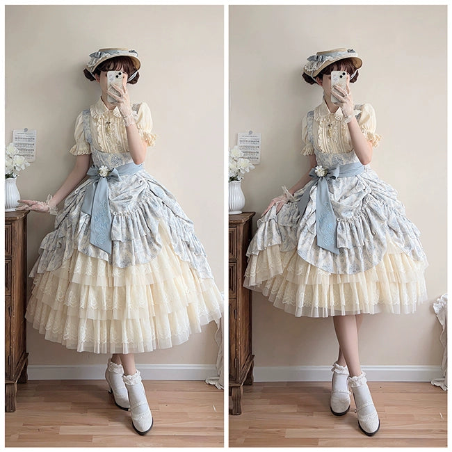 Forest Song~Star and Sea~Classic Lolita Petticoat Adjustable Tiered Ruffle Skirt