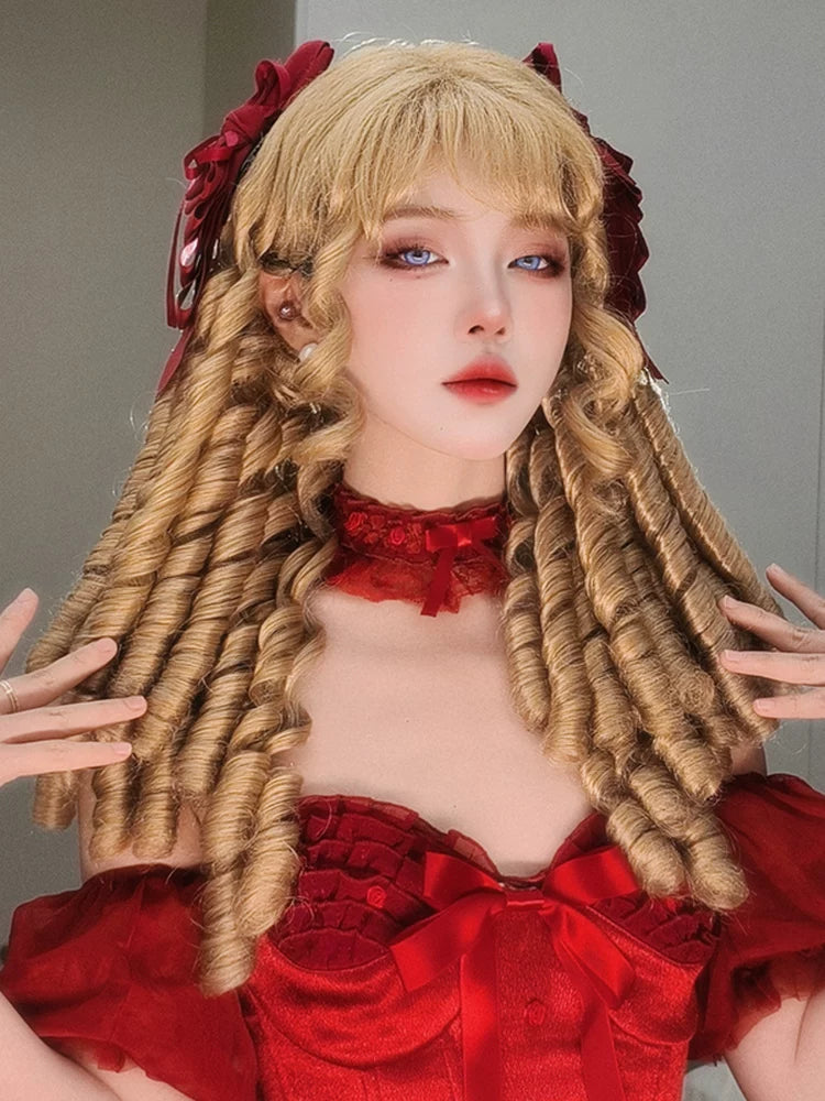 Lolita Roman Roll Wig, Shape-Resistant Fiber