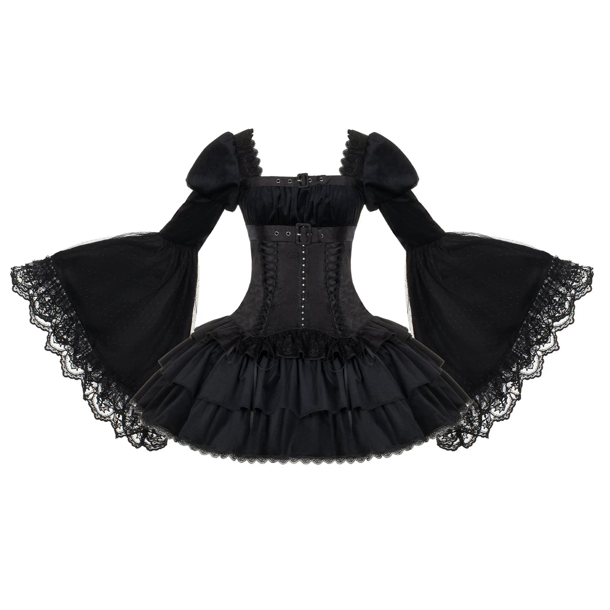 White Night Feather - Gothic Lolita OP Dress & Leg Warmers Set, Angel Cross Theme (L M S) 46055:874014
