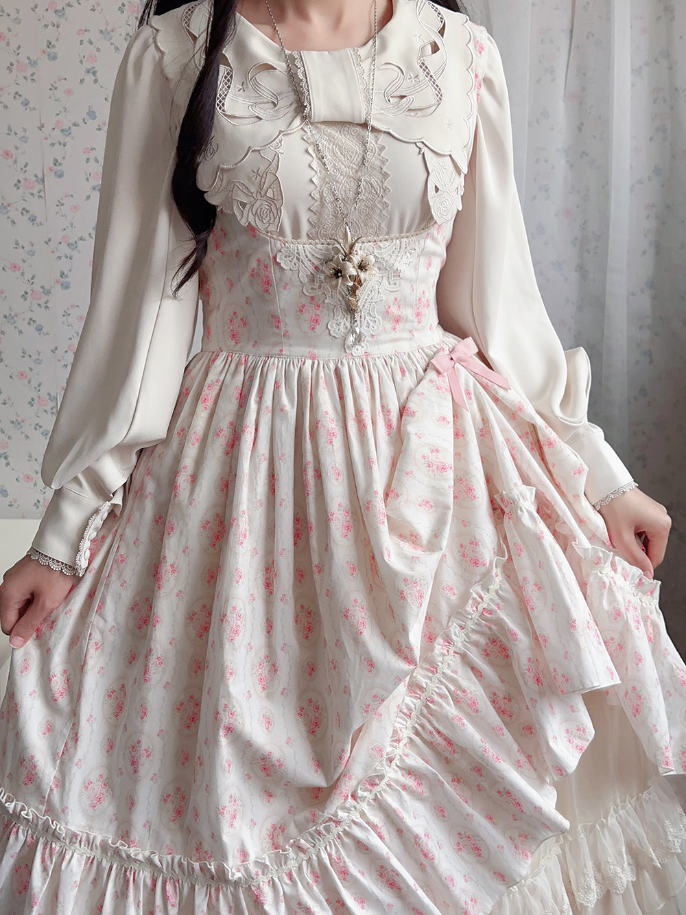 (Buyforme)Miss Point~Happy Summer Elegant Lolita Floral Jumper Skirt   