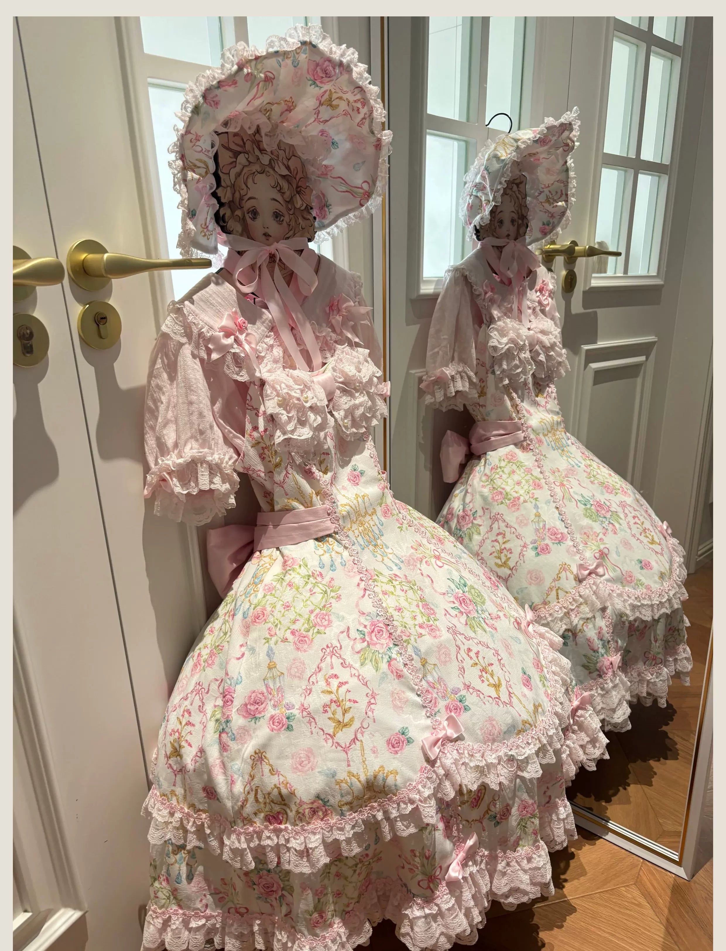Old School Lolita Peter Pan Collar Blouse with Lace 45504:851246