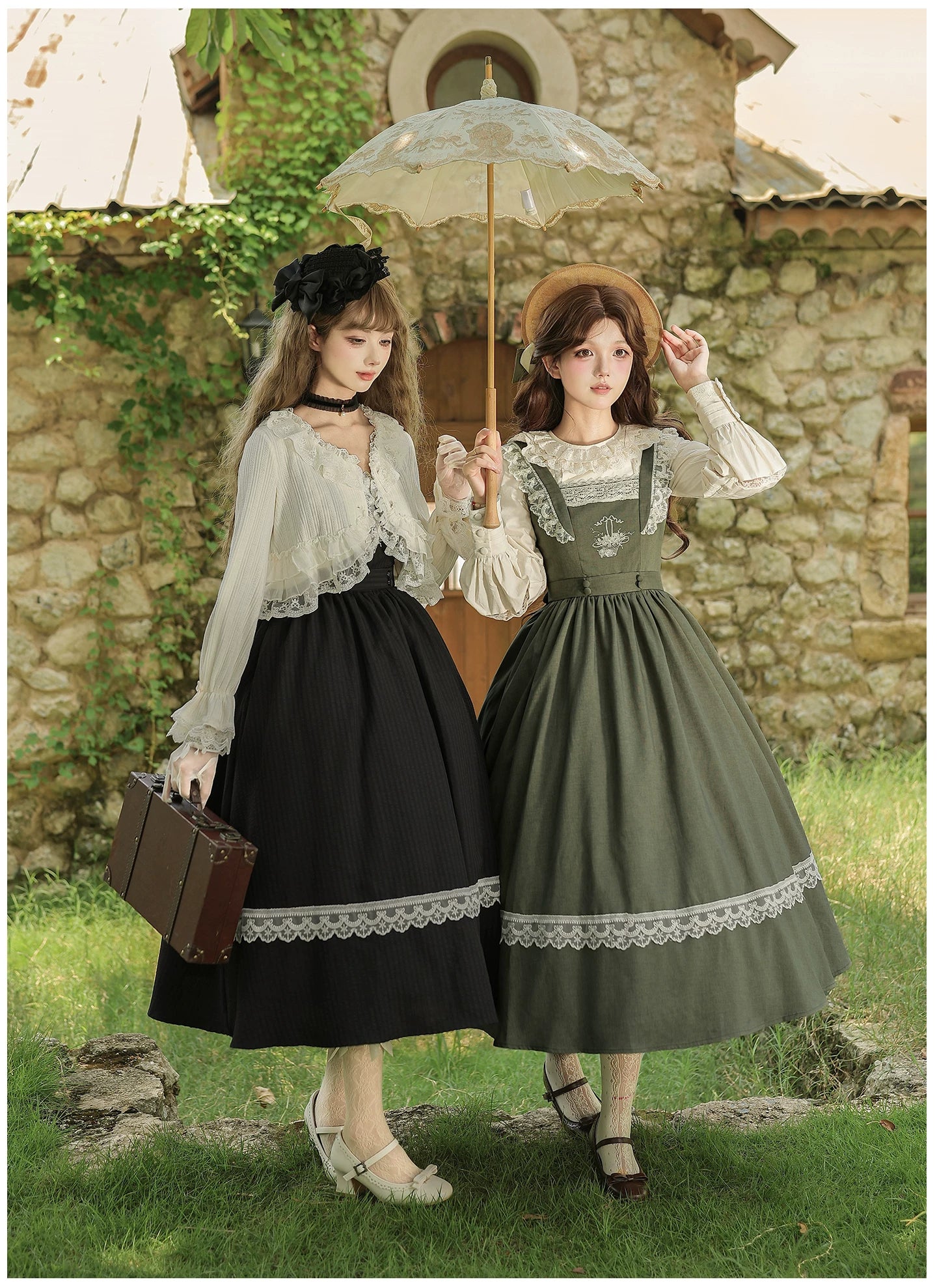 Oak in the Wind - Classic Lolita JSK Dress, Rose Basket Embroidery 45820:863519