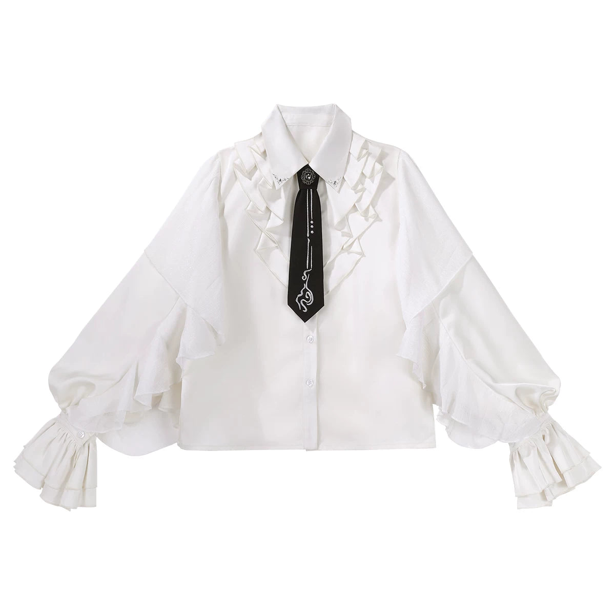 Hidden Crow - Ouji Lolita Cloak & Pants Suit, Silver-Thread Embroidery (L M S XL) 46041:873262