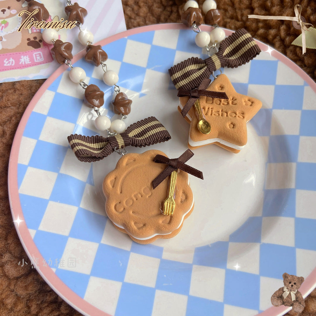 (Buyforme)Bear Doll~Sweet Cookie Charm Set - Lolita Necklace and Hairclip   