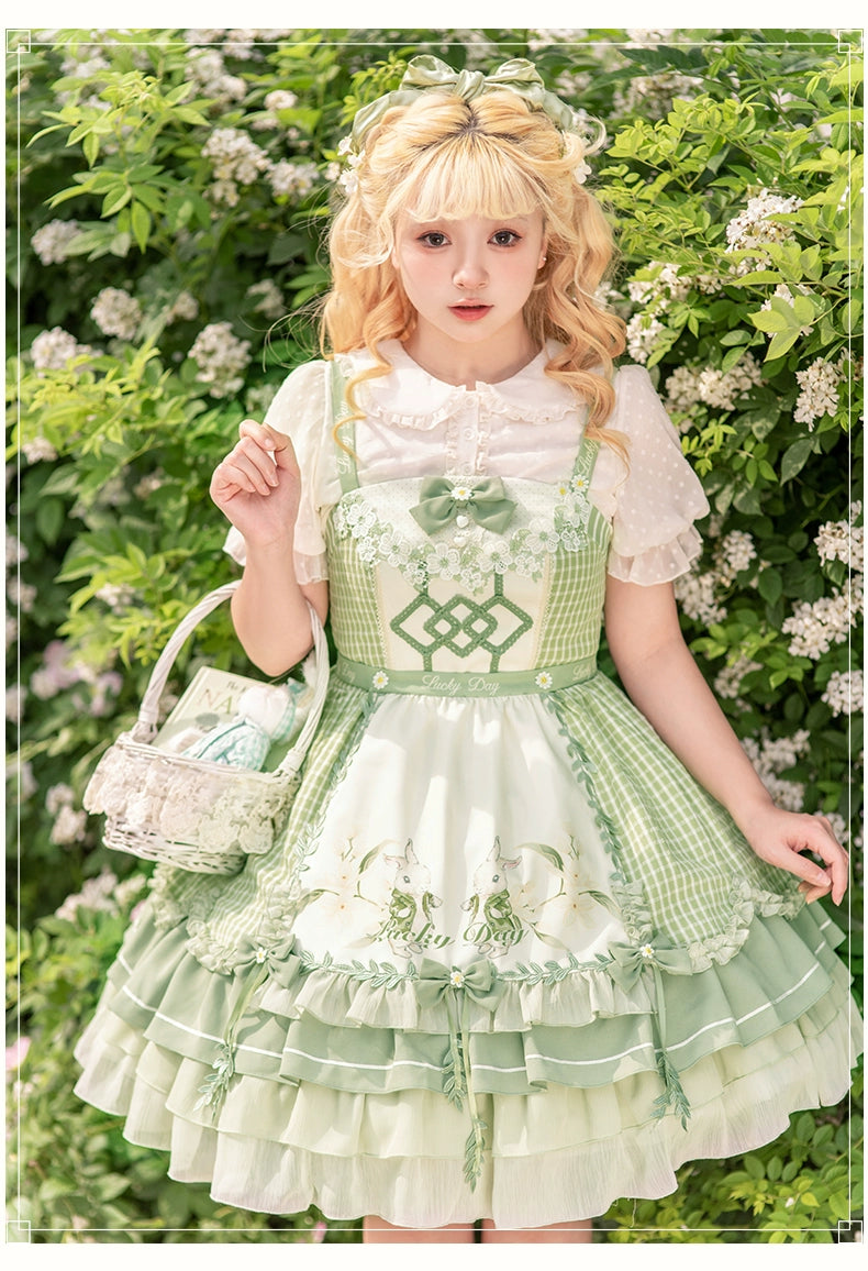 YingLuoFu~Lucky Day~Country Lolita JSK Dress Cute Lolita Dress