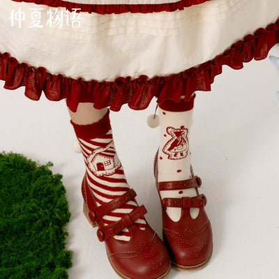 (Buyforme)Summer Fairy~Red Riding Hood Series Accessories Flower Hairband Bnt Brooch Socks   