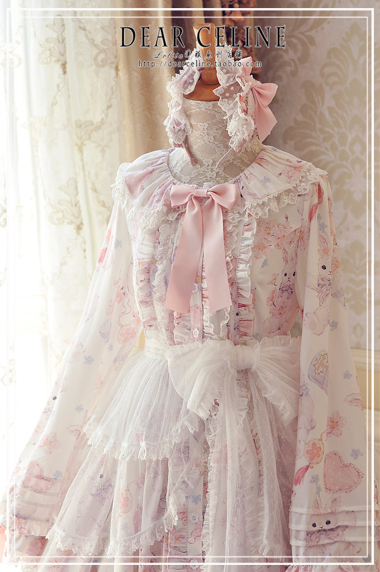 (Buyforme)DearCeline~Cherry Blossom Bunny Lolita Headband white  
