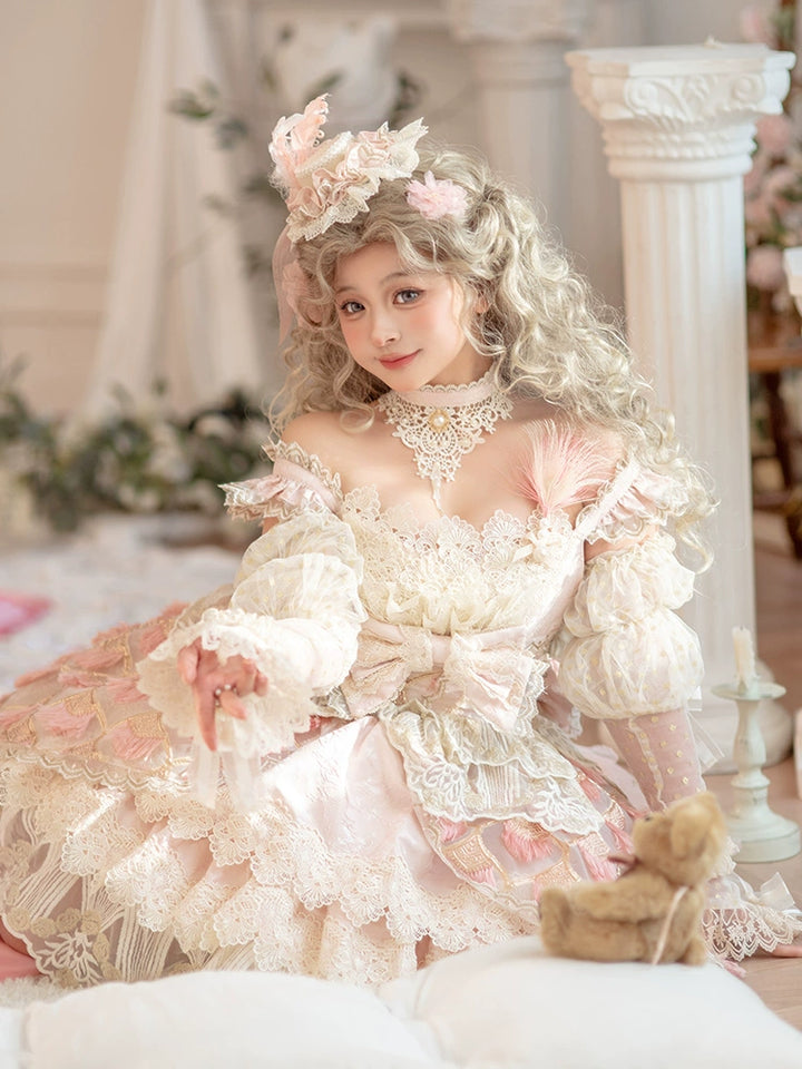 Mewroco~Peacock Feather~Sweet Wedding Lolita JSK Dress Set   