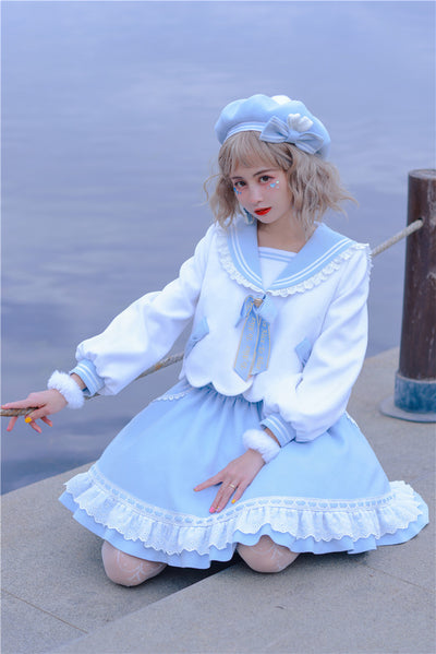 (Buyforme)To Alice~Rabbit Autumn/Winter Coat+Skirt Set   