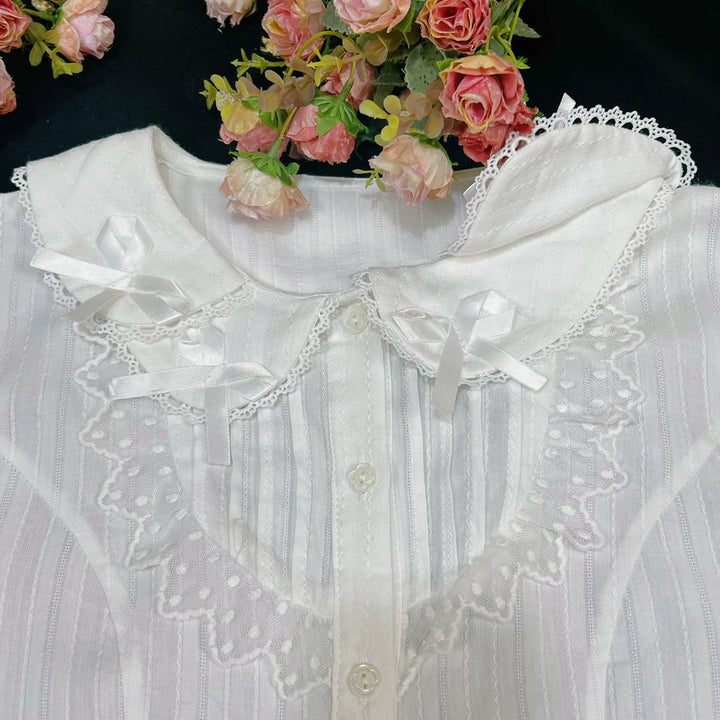 DMFS Lolita~Sweet Lolita Long Sleeve Shirt with Doll Collar   