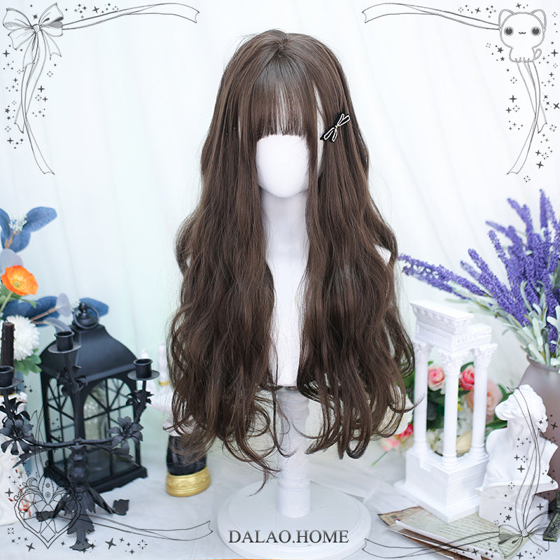 Dalao~Natural Lolita Wig Long Curly Hair Emulational Wig M94 Cool brown  
