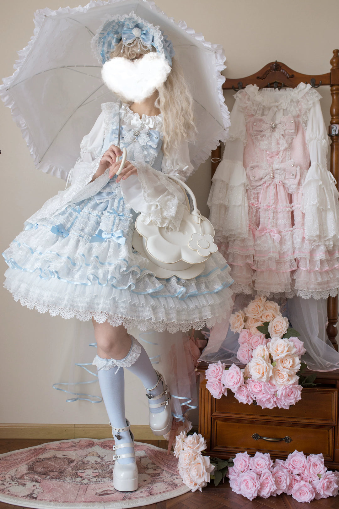 Flower Banquet~Wishing Star~Sweet Wedding Lolita JSK Bridal Lolita Dress