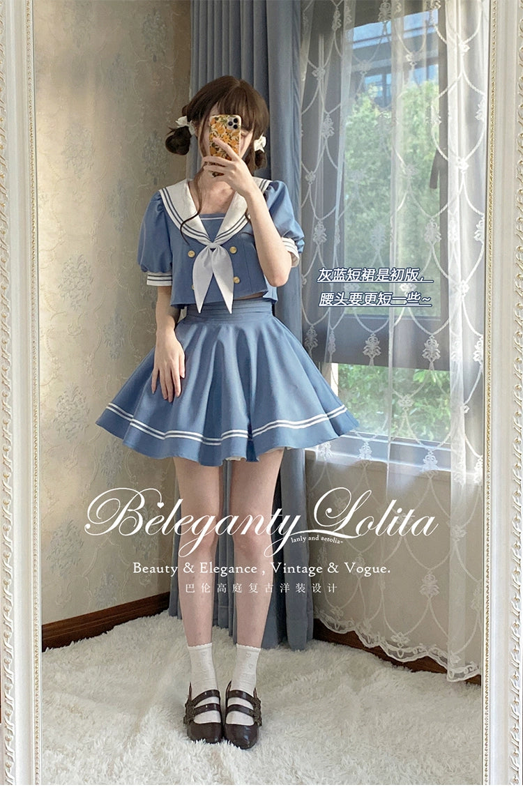 Beleganty - Sea and Wind Separate SP3.0 - Sailor Lolita Puffy Sleeve Blouse 43389:775315