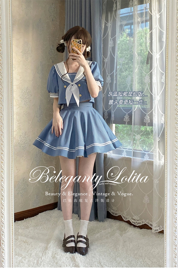 Beleganty - Sea and Wind Separate SP3.0 - Sailor Lolita Puffy Sleeve Blouse 43389:775315