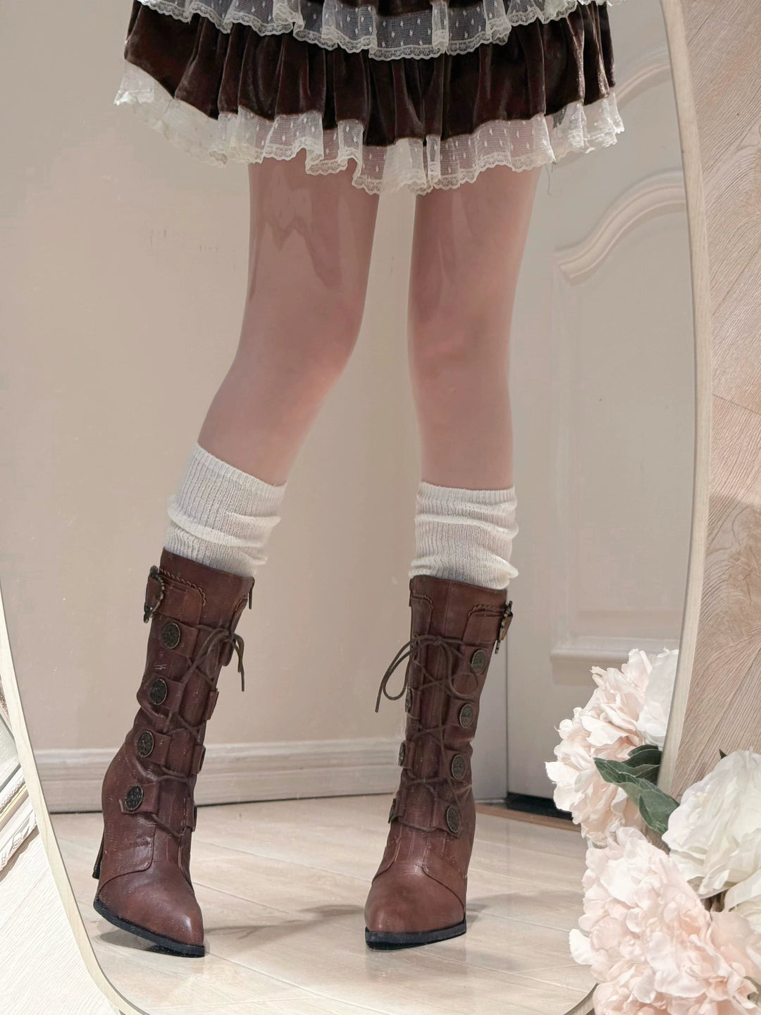 Pure Tea For Dream~Oakmoss~Classic Lolita Boots Pointed Toe Lolita Shoes