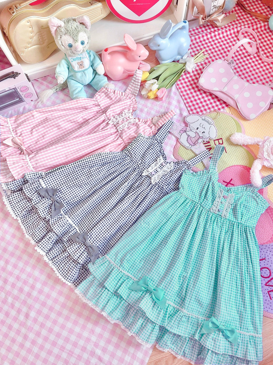 Fluff Mollie - Split Pea Breakfast - Kawaii Lolita Cotton JSK mint
