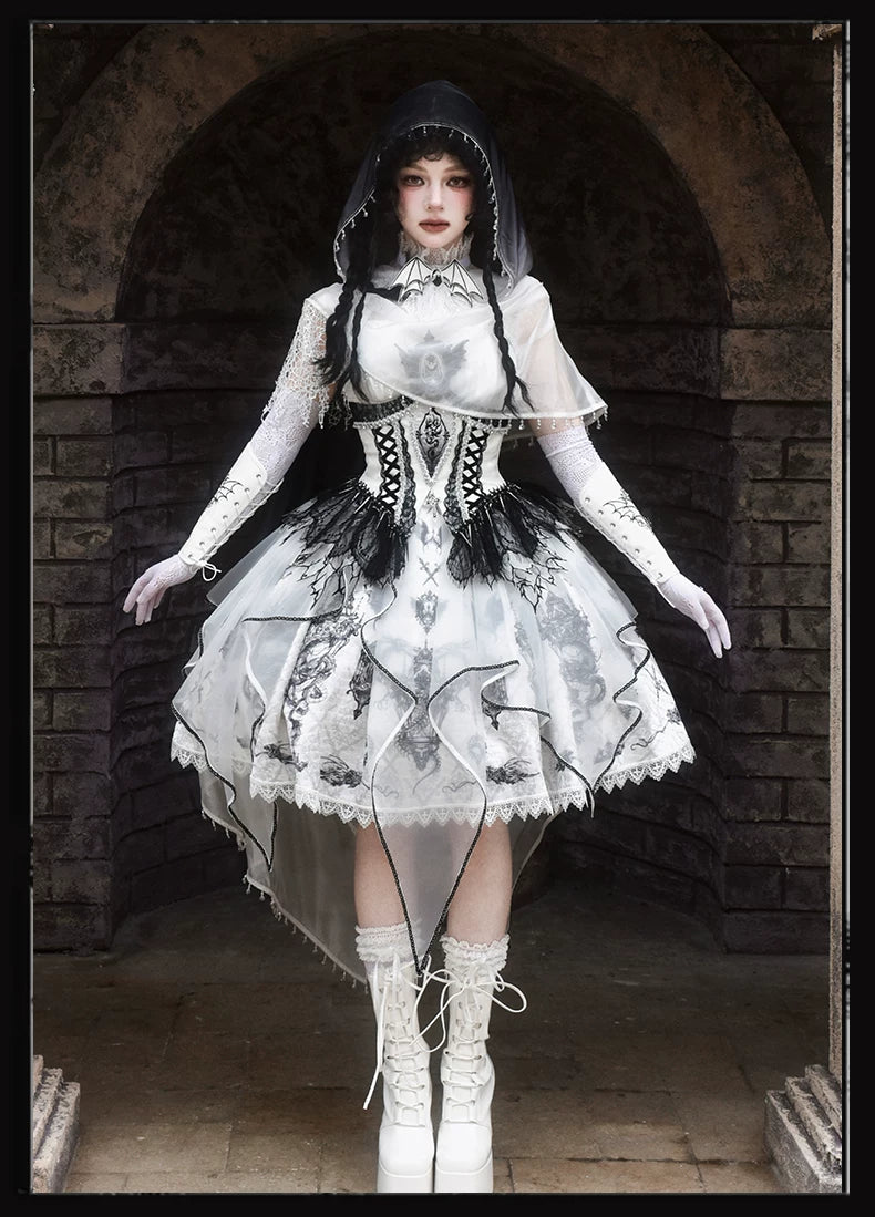 Bone Dragon - Gothic Lolita Corset JSK Dress Set with Embroidery 45654:856780