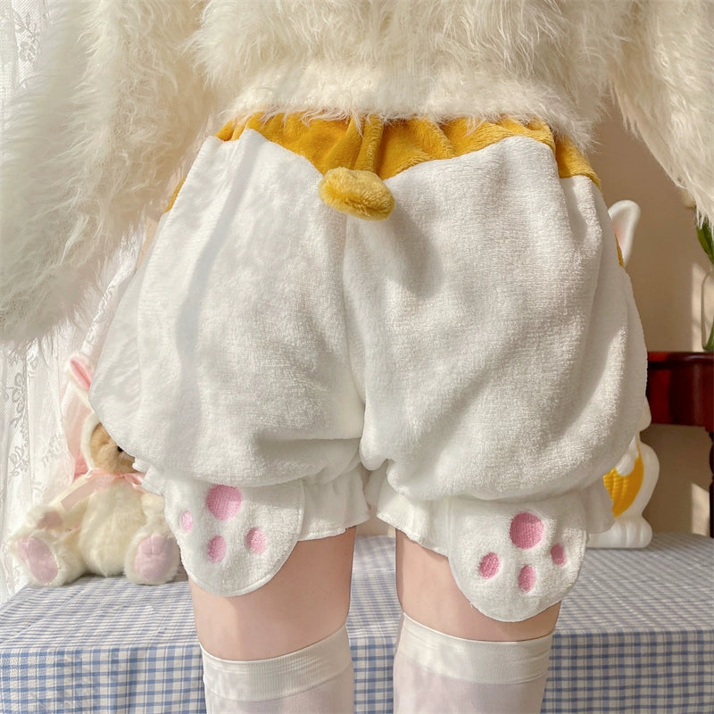 Sugar Girl~Kawaii Winter Lolita Warm Velvet Petticoat with Corgi Tail   