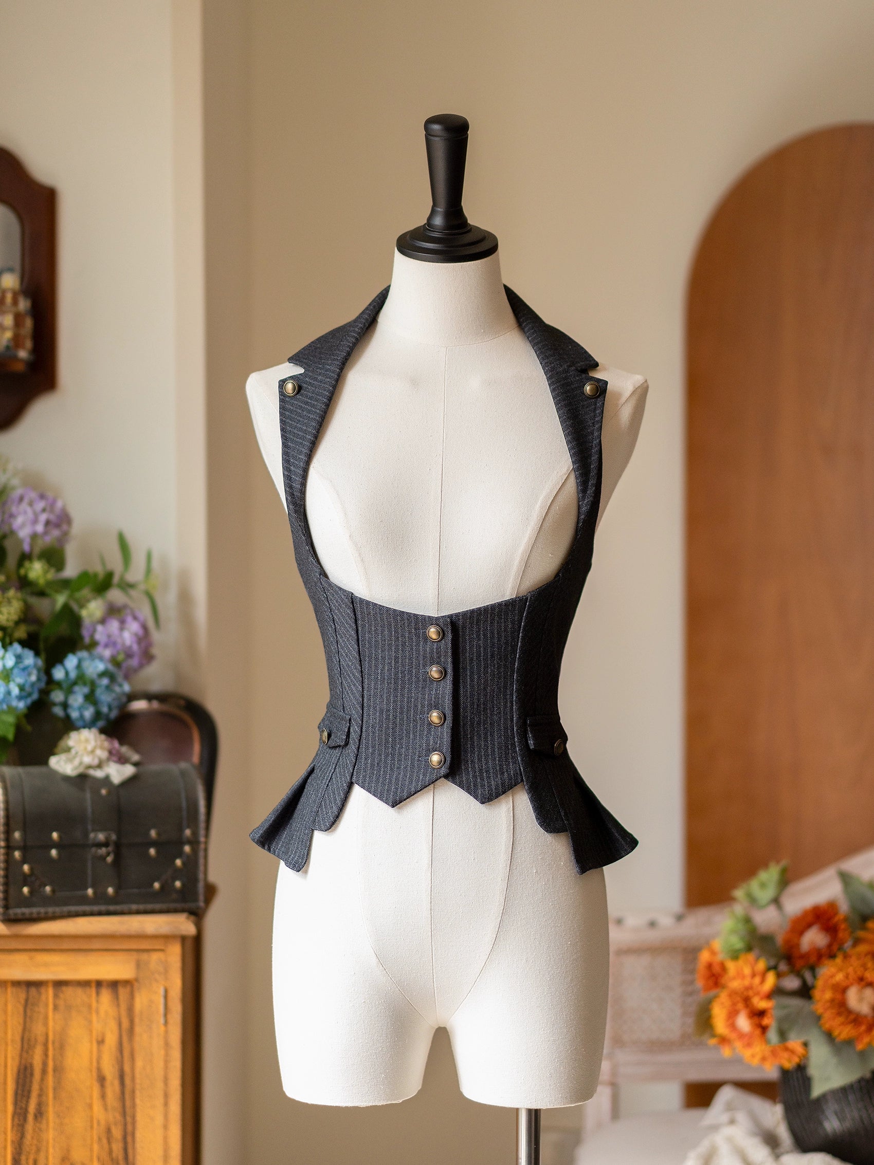 Forest Wardrobe - Forest Contract - Classic Lolita Striped Vest, Elastic Waist (2XL L M S XL) 43921:790096