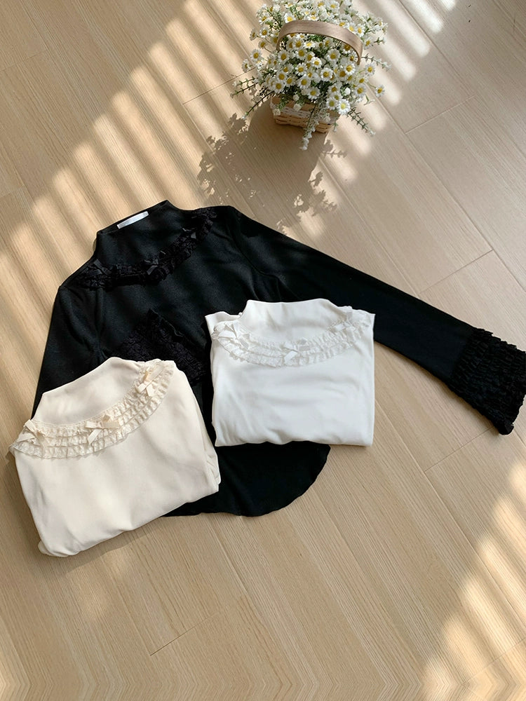 With PUJI - Snowfall - Winter Lolita Sweater Long Sleeve Knitted Innerwear 40528:670972
