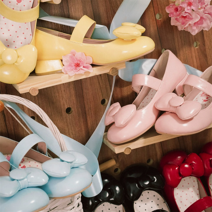 MODO - Showa Kaleidoscope - Kawaii Lolita Solid Shoes With Cute Round Toe and Bow