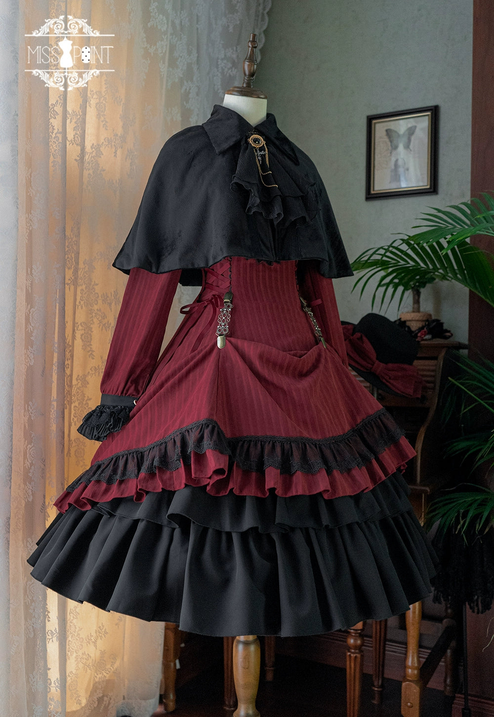 Miss Point~Perintz Manor~Gothic Lolita OP Long Sleeve Retro Lolita Dress